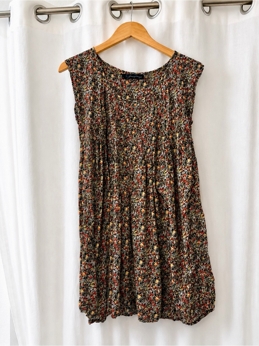 Patterson J. Kincaid Black Floral Mini Baby Doll Dress Women’s small